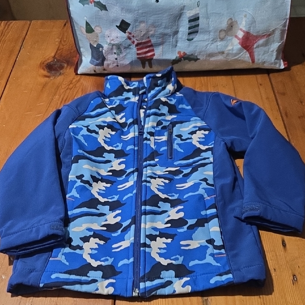 Crane Sz 5-6 Years Blue Camouflage Jacket